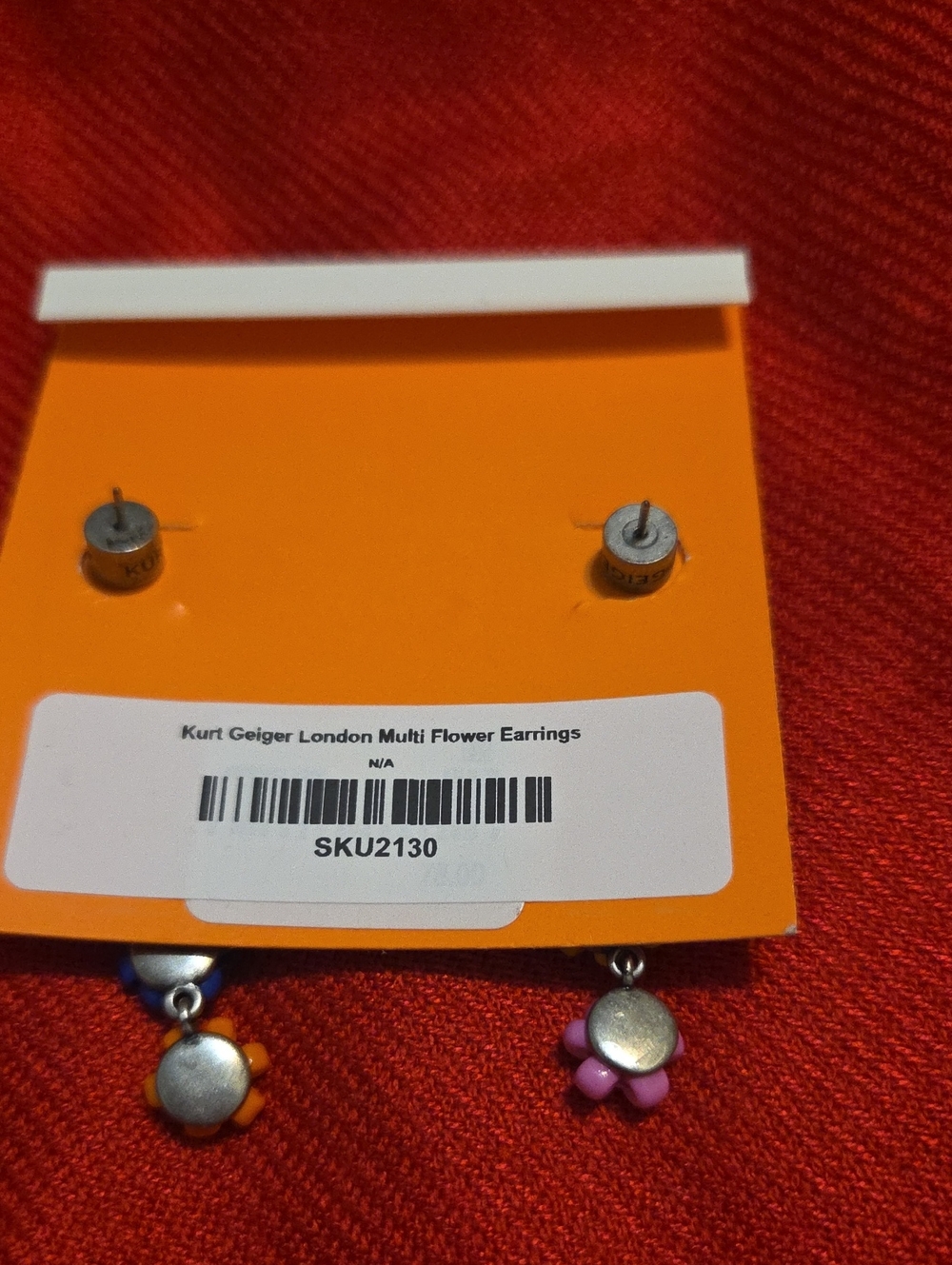 Kurt Geiger Multicolor Flower Bead Drop Earrings - Picture 2 of 2